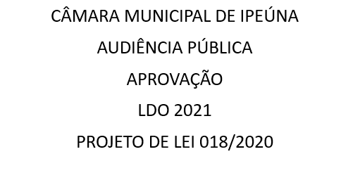        AUDIÊNCIA PÚBLICA APROVAÇÃO LDO  -  2021